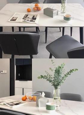 意式亮轻光岩板餐桌奢饭桌小桌现代简约22075子饭桌家小户型极用