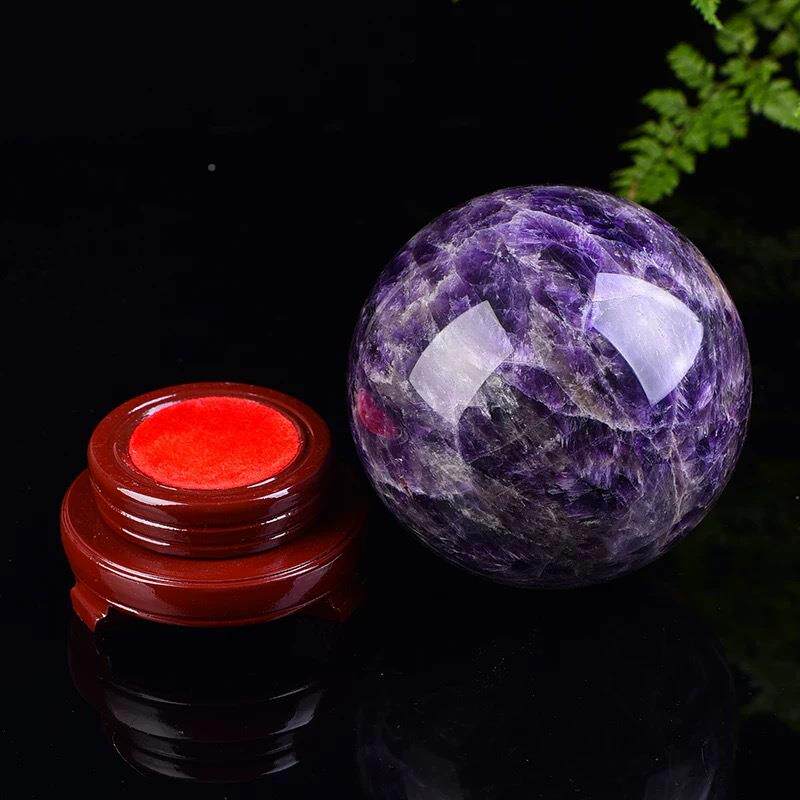 天然紫水球梦幻紫晶水晶原DUV石打磨紫晶水晶玄关客球厅艺工品摆