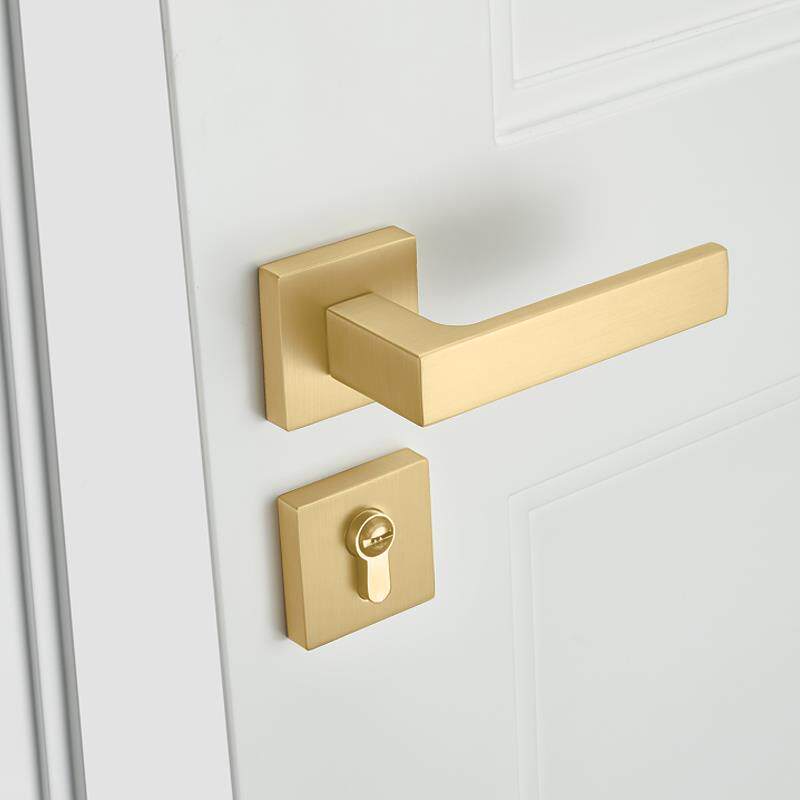光金色门哑锁锁室F96T5M88卧室分内体锁磁吸静音轻奢家用房间木门