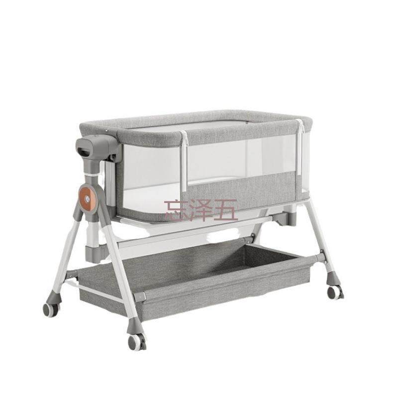 PC儿床多床功能篮新生儿床边床便携式拼接婴床可折HM-06叠移动摇B
