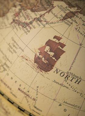 14.M2C美式古复地球仪装饰摆件书房公室WFS207仿装饰用轻办奢摆件