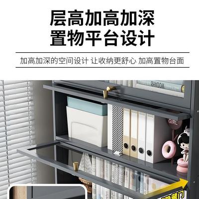书架家置物落地简易用书柜带门客防尘储物柜厅置RSR物柜架靠墙收