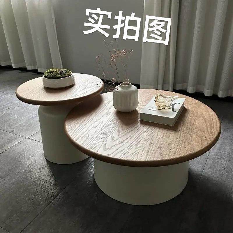 简约时油尚寓茶几客奶风小户型网红cy-45487铁艺圆形马提尼公民宿