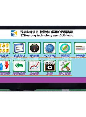 1.1寸大1024x600点0阵带触屏智摸能屏替代GMI迪文液晶屏带RCTHMI