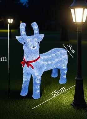 一件发货亚力发光圣诞摆件景灯观LED户外装饰灯2鹿0LPT25克圣诞爆