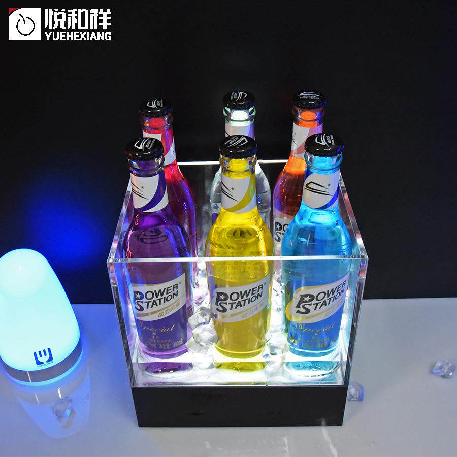 新款塑料冰亚克力发光冰桶酒吧KTV槟啤酒桶亚克力拼方香形酒桶