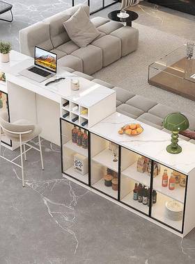 轻奢吧台桌开放厨房中岛台家用台客餐吧厅隔断OGP高脚桌置物长条