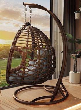 户外吊篮秋红千庭院双人吊椅家台用阳椅室内网鸟巢吊床藤椅IGR摇