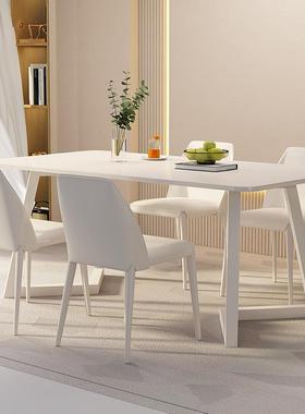 奶风岩板餐桌家用户型白色小Tpgx02饭桌子奢现代简轻约2油025新款