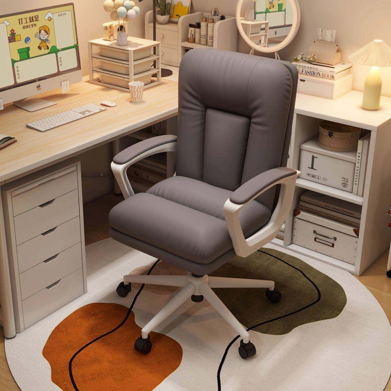 家用舒椅适电脑书桌椅子靠背UKS学轻奢办久公椅习坐卧室转椅书房