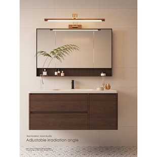 ?木纹镜前灯led卫生间镜柜洗漱台洗手间免打孔镜子灯照画灯