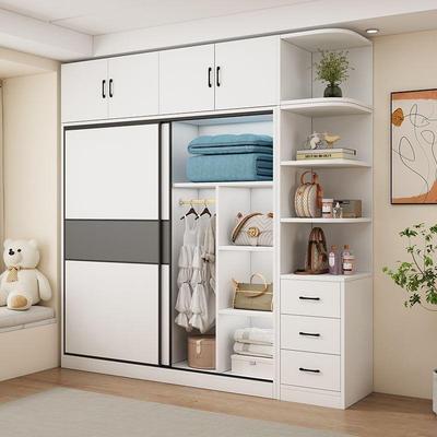 推拉易门衣柜家用卧室木简出租XPS房衣柜储藏济经型质儿童柜子