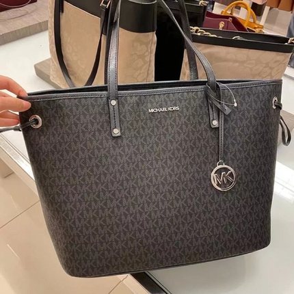 香港直邮正品MK女包Travel大托特真皮老花单肩妈咪托特包有拉链