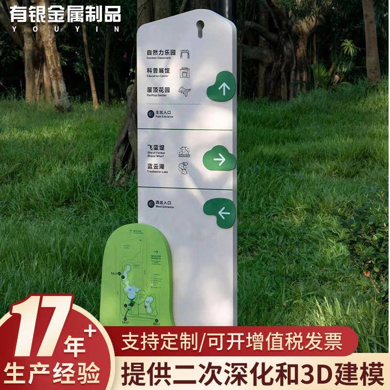 户外导视牌指引标示牌停车场导向牌公园景区社区铁艺广告牌