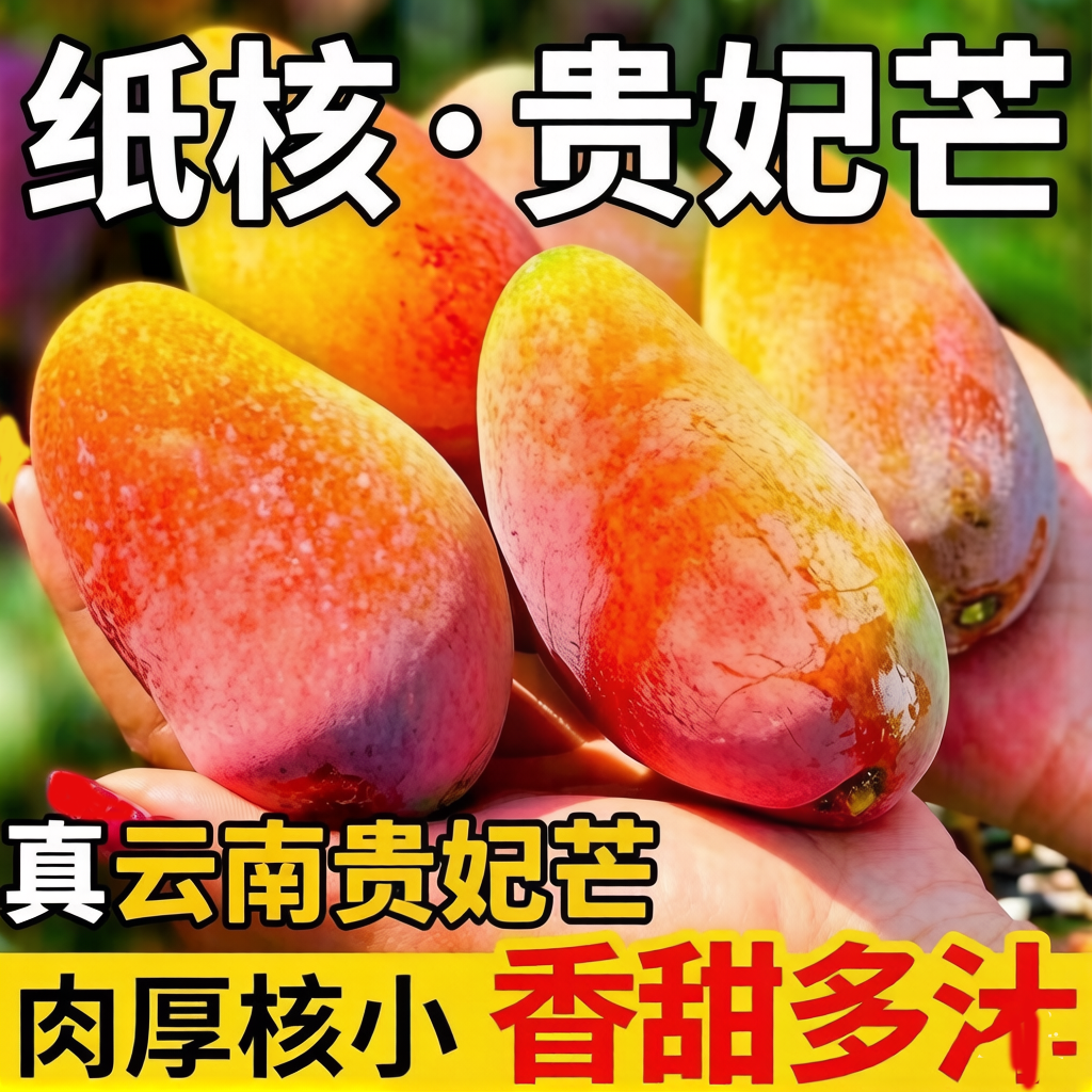 现摘云南贵妃芒小金凤凰新鲜水果树熟甜红金龙鲜果肉厚香甜批发