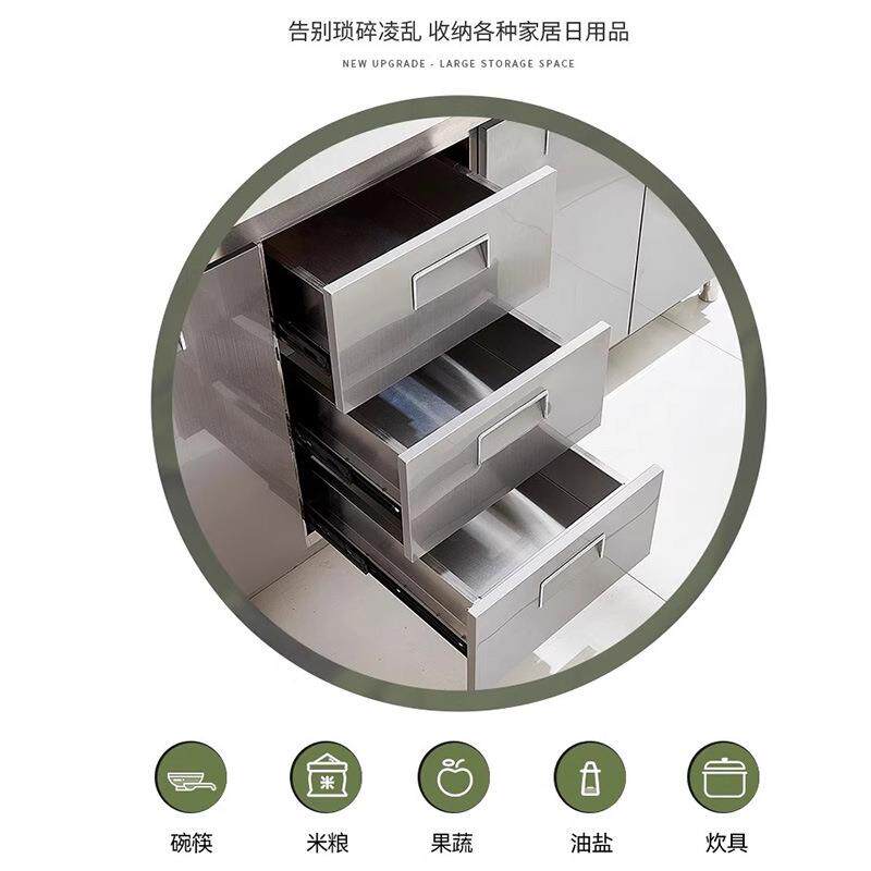 30橱柜厨房易简灶台BXX一体水槽灶4台柜碗柜洗菜一用体储物家餐边
