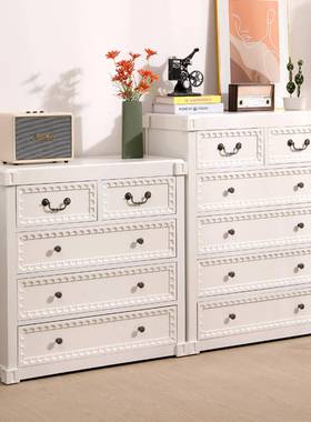 斗柜柜五收斗柜实木F96S5H77客厅储物柜餐柜窄白色边夹缝抽屉式整