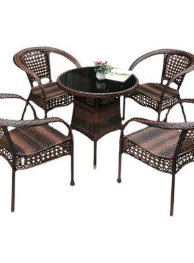 阳台藤桌椅椅茶三件套组合休闲桌椅庭院藤椅子室外藤编户TUG外桌