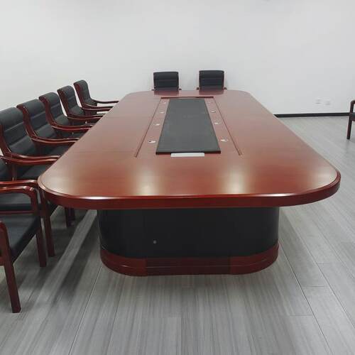 型会议桌形长桌商S-561开务洽谈桌油大漆实木皮椭圆会议桌包邮包