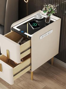 my智能床实头柜柜简现代床边木多F77THMJ9功能无线约充指纹锁卧室