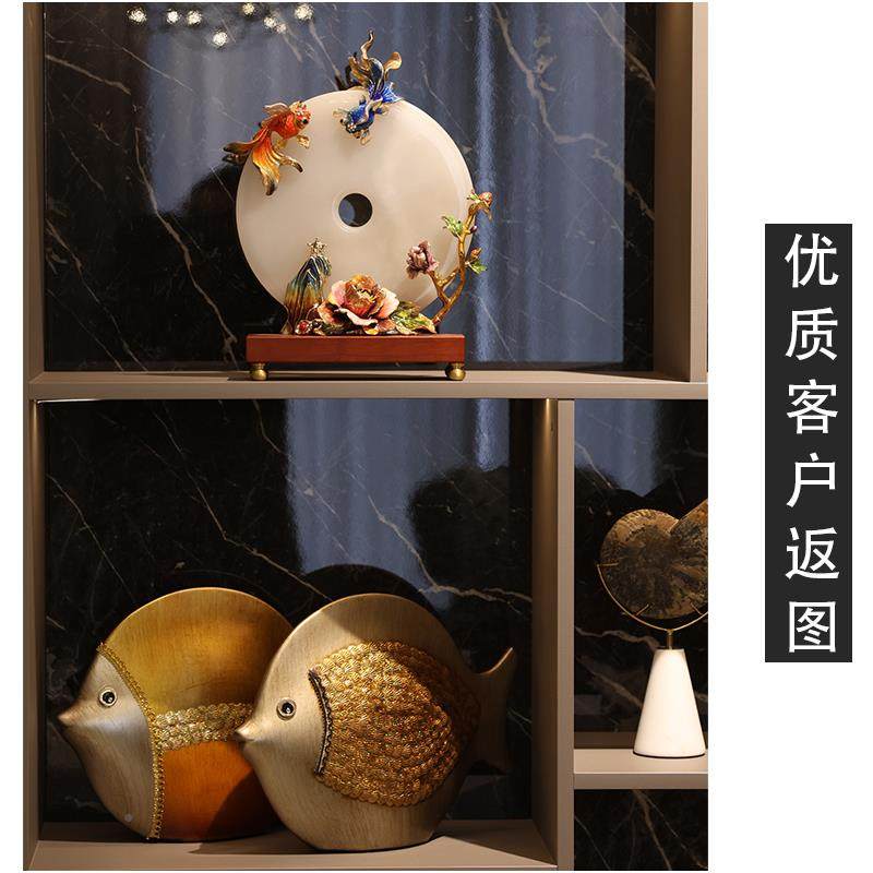 天莲高档欧式摆件创意家居装饰华品无品牌/陶瓷情侣台轻奢鱼高档