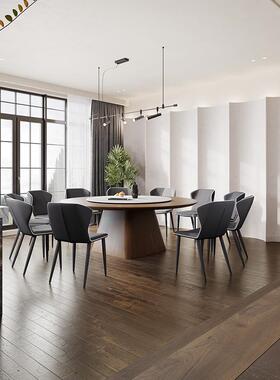 实木大圆餐XLNK-090桌桃家用实木型胡色带转包盘圆桌酒店厢14人用