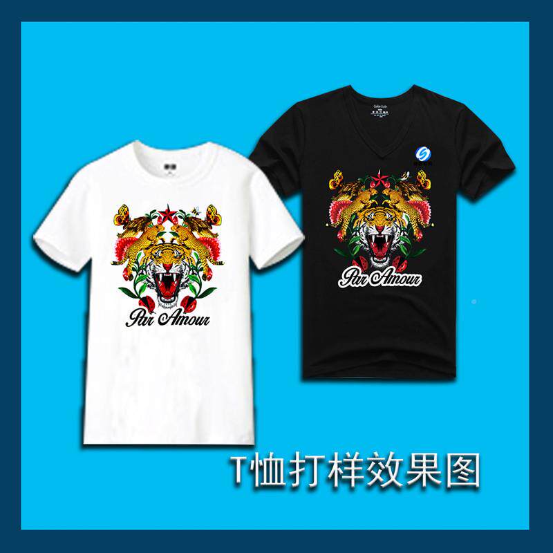 双头4头数码LFF花跑台机数白彩打墨直喷平板打印机t恤个性化印码