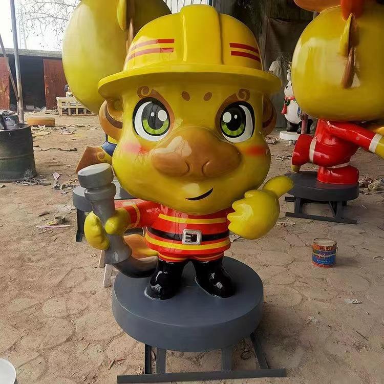 玻璃7651钢塑卡通彩绘吉雕祥物仔人公物动物城市商场景美陈观雕塑摆件