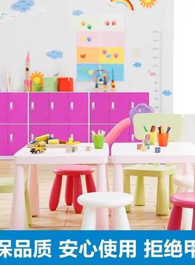 钢制工工储物柜组合窄缝铁皮格厂子柜幼儿园教室PZR生员彩色学书