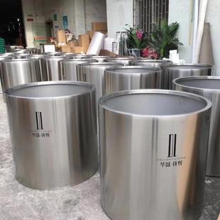 户外不锈钢花箱组合定场制阳铁花盆花架广圆筒花钵台CLO街道艺种