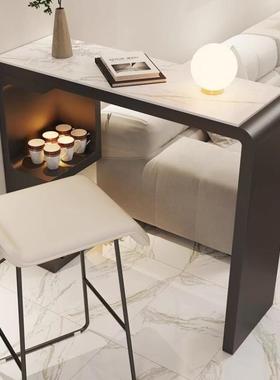 dde【236岩人Frdrkrxz收】藏轻奢板伸缩吧台1桌现代简约开放式家