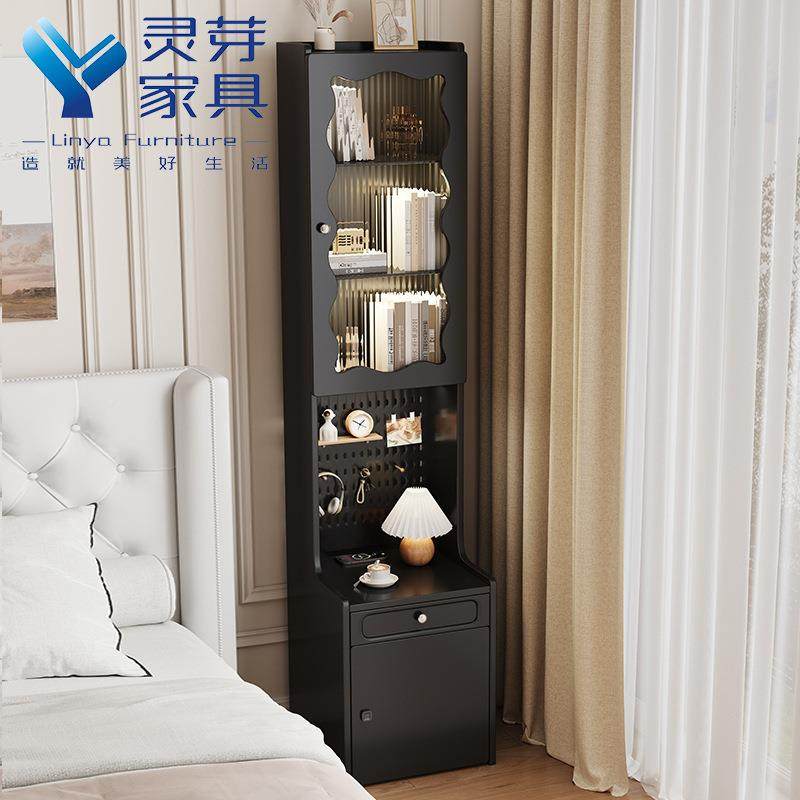 奶风床头收柜现代简约用卧室床家边柜书架MCB油纳柜储物柜床头置