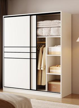 室实木衣柜卧房用简约家现代推拉门大衣橱出租用经济XAI型免安装