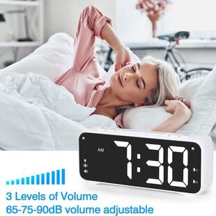 小型静音震动闹钟子学生老LED动夜光数字振电TGM钟人聋人听力障碍
