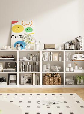 家用钢制书置柜由组合格子柜一体铁靠墙落地多层书架儿童91617自艺物架