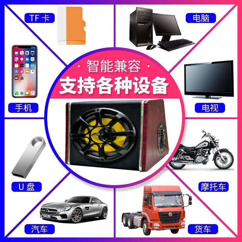 厂2家汽车音响有源低音炮0寸1音响50285放110v20v车载音箱重功低音改装