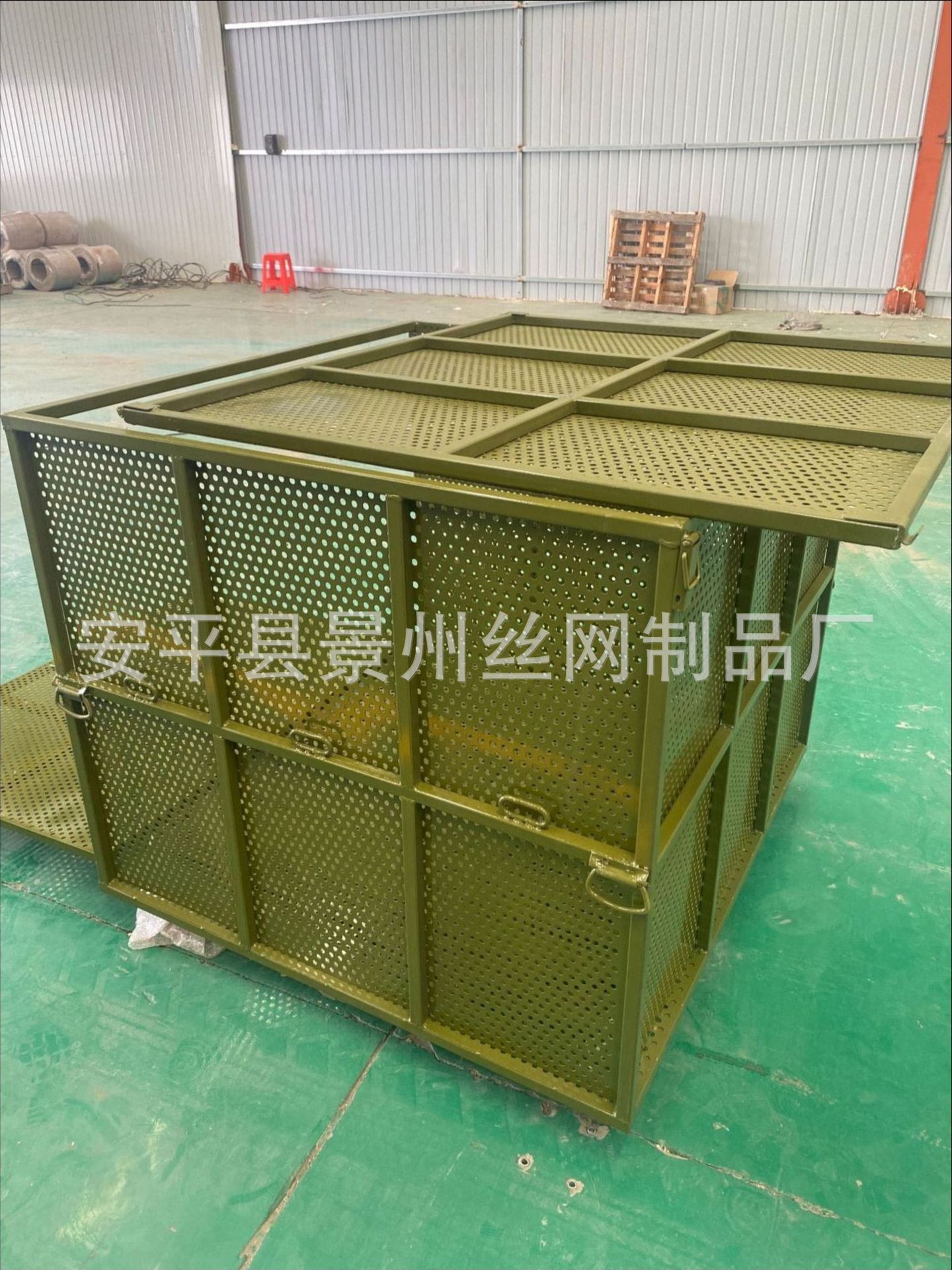 野战移动网箱大号物资箱仓储笼箱笼周转箱带轮物资箱收纳箱网筐