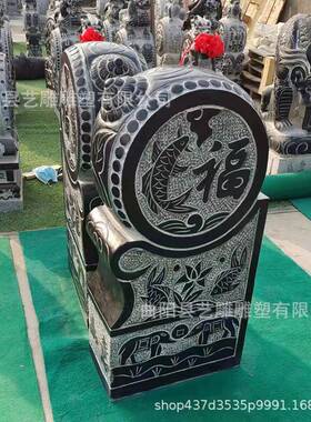 石雕抱鼓门墩店庭院酒中式口摆放门石EPX狮子门鼓青石抱鼓石摆件