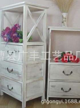 厂家做旧白色收话纳柜木质多层储物柜ZMJ角板式简约柜电柜