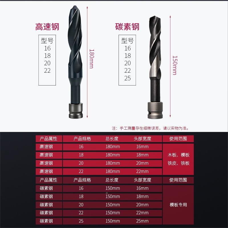 德麻花钻头木钻工工电动扳国手钻无品牌/铁头大全具开孔锥柄高强