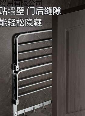 30双层可折叠毛VML巾架服置物架免打孔浴巾架浴衣室架收4纳多层架