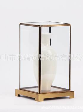 中式现代透明玻新璃罩子花瓶家树脂摆GDM客厅茶几博古架书柜居件