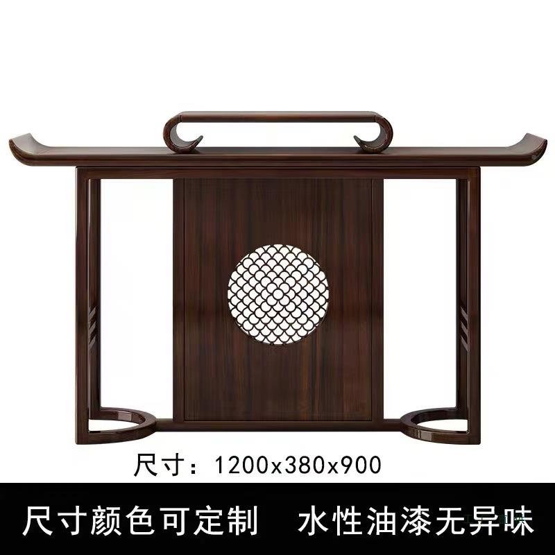 新木中乌金木实门案厅入户玄关台隔断玄985关桌玄关简约大式气条
