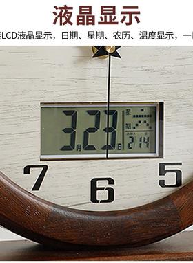 台柜客厅桌台面时钟装ANO饰钟表电视台木钟质坐钟复静古音座钟HD3