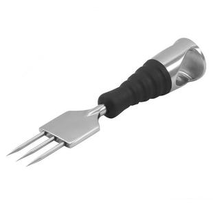 不锈黑胶手柄冰锥调三单酒凿冰器威士忌冰钢球叉破冰凿SSN冰器针