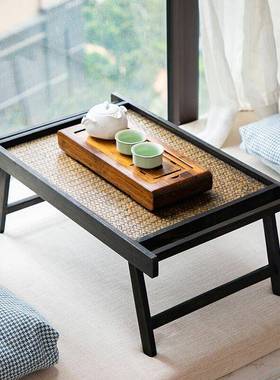 炕日台SZI式家折叠桌窗矮桌飘窗小茶几榻榻用米桌子复古茶桌实木