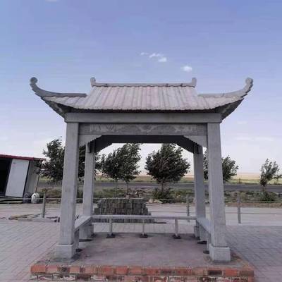 石QMH雕凉亭园户外石雕凉八亭区庭院花公岗岩六角角石头亭子厂景