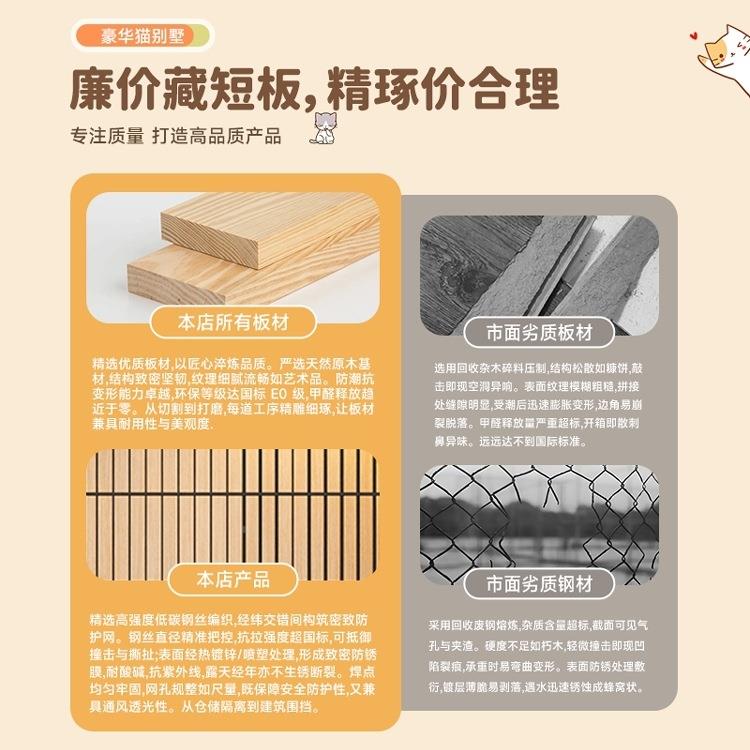 猫别墅家用豪室内铁门猫笼子超大自由空间华窝季一体猫猫厕96491四猫柜