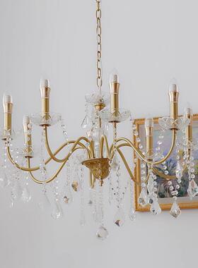 全水晶灯15945具中古蜡烛小吊间灯法式宫廷房卧餐厅灯铜轻奢客厅