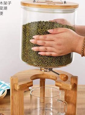 高硼XYH硅玻璃计米桶杂粮防潮储米缸量大杂粮号储藏玻带底座璃米